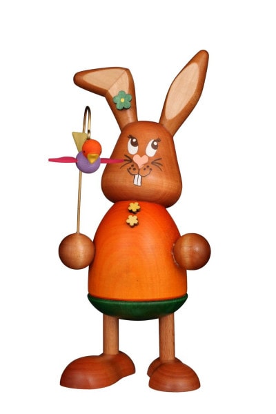 Osterhase - Hasenmädchen mit Vögelchen, 16 cm von Christian Ulbricht