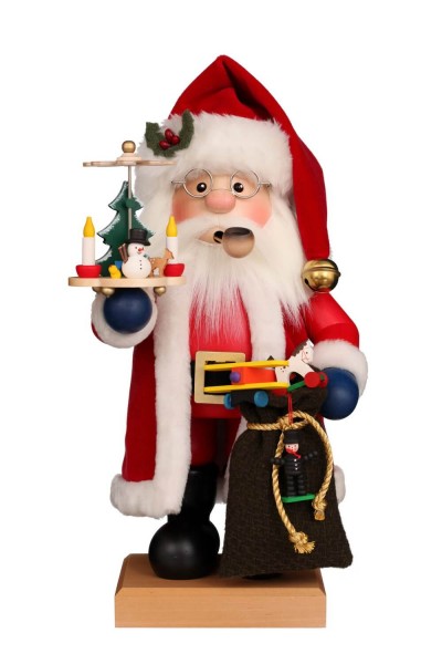 Smoking man Santa Claus, red, 37 cm by Christian Ulbricht