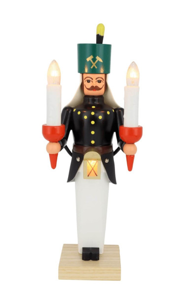 Wooden miner, 26 cm / 13,2 inch, colorful, electrically illuminated by SEIFFEN.COM_1