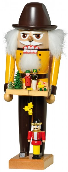 German Christmas Nutcracker Toy Seller, 28 cm, KWO Kunstgewerbe-Werkstätten Olbernhau/ Erzgebirge