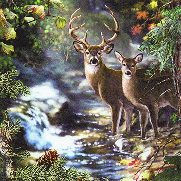 Christmas napkins Deers on a Creek by Home Fashion
