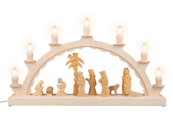 LED candle arch with carved Holy Family by SEIFFEN.COM