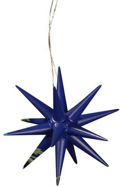Wooden Christmas tree decorations, Poinsettias dark blue, 6-piece by Albin Preißler_pic1