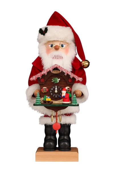 Premium Nussknacker Weihnachtsmann mit Kuckucksuhr, 48 cm von Christian Ulbricht, Made in Germayn