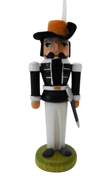 Miniature Nutcracker Musketeer, black, 8 cm by SEIFFEN.COM