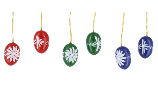 Ostereier mit Blumen, handgemalt, 6 Stück, 2 cm von Figurenland Uhlig GmbH