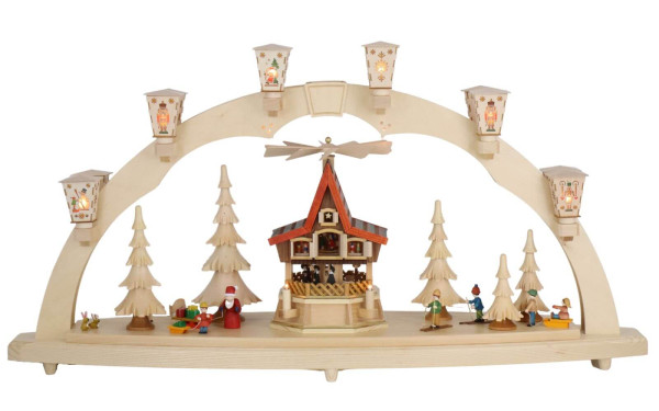 Candle arch Christmas forest with Advent house, 80 cm by Richard Glässer_1