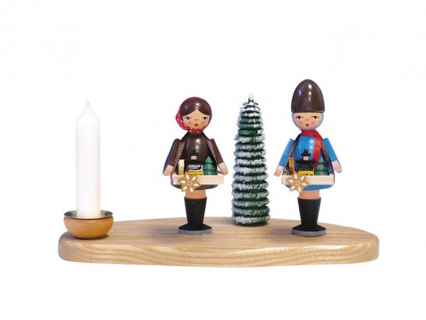 Candle holder with Striezel children, 19 cm by Knuth Neuber