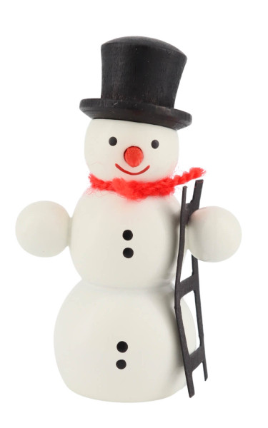 Miniature snowman with ladder, 6 cm / 2,4 inches, from SEIFFEN.COM