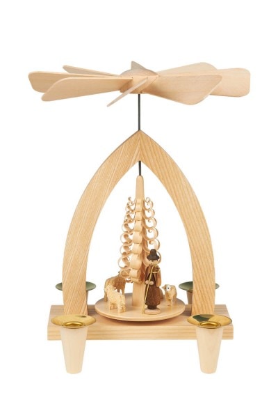 Weihnachtspyramide mit Schafe, natur, 26cm hergestellt von Heinz Lorenz Olbernhau/ Erzgebirge_Bild1