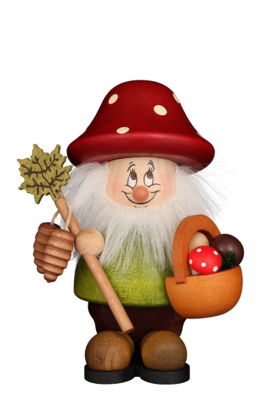 Micro Gnome Mushroom Man, 3.9 in by Christian Ulbricht, Made in Germany – premium handcrafted wooden art