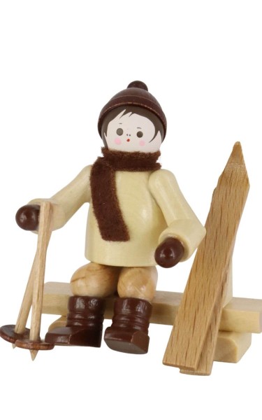 Winterkind auf Bank, natur von Romy Thiel