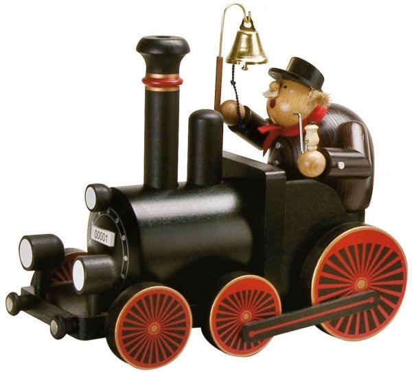 Smoking man set locomotive - train with driver, 2 parts, 22 cm from KWO