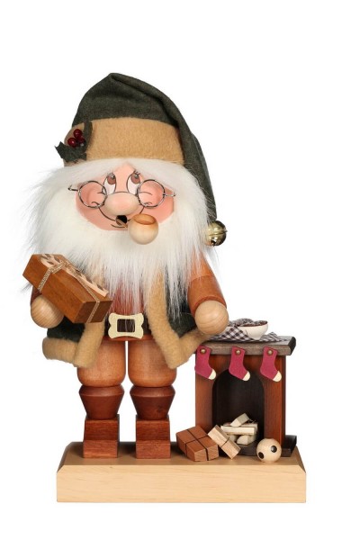 German Insence Smoker gnome santa on a fireplace, 28 cm, Christian Ulbricht GmbH & Co KG Seiffen/ Erzgebirge