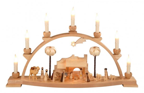 Candle arch with Holy Family, 60 cm, electrically illuminated by Albin Preißler_pic1