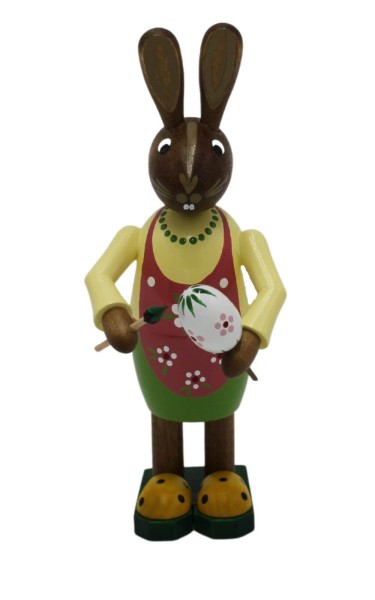Easter bunny woman with brush and small Easter egg, 15 cm by Figurenland Uhlig GmbH