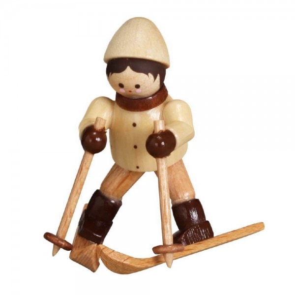 German Wooden Figurin Beginner Girl, mini - nature, 4 cm, Romy Thiel Deutschneudorf/ Erzgebirge