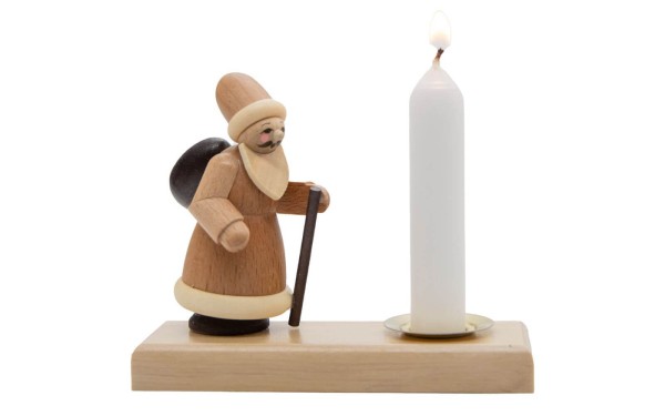 Candle holder Santa Claus, natural by Spielwarenmacher Günther