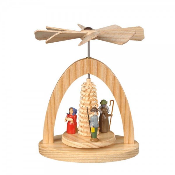 Christmas pyramid - Warming game Holy Family with shepherd by Albin Preißler