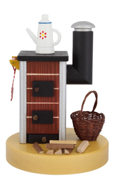 Räuchermännchen Herd mit Kanne, rot, 14 cm von Richard Glässer_3