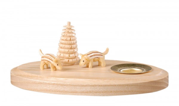 Kerzenhalter mit 2 Frischlingen hergestellt von Albin Preißler 