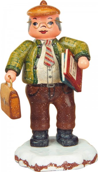 German Figurine - Winter Kid the teacher, 8 cm, Hubrig Volkskunst GmbH Zschorlau/ Erzgebirge