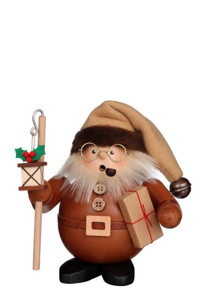 German Insence Smoker santa with latern, nature, 15,5 cm, Christian Ulbricht GmbH & Co KG Seiffen/ Erzgebirge