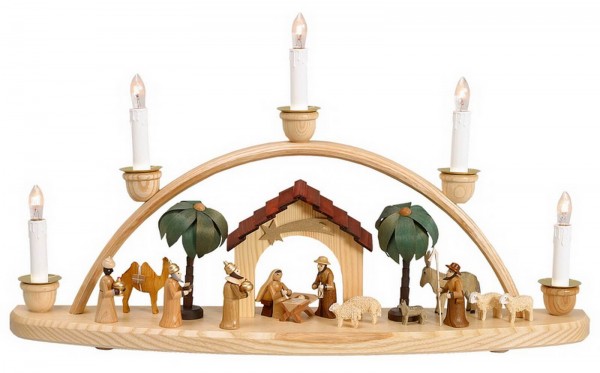 Candle arch with crib house, 50 cm by Theo Lorenz