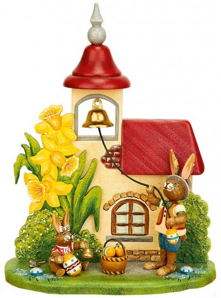 Easter bunny Easter bell ringing, 18 cm by Hubrig Volkskunst