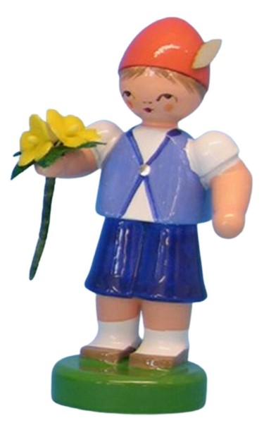 Miniature flower child - boy, blue/orange by Figurenland Uhlig GmbH