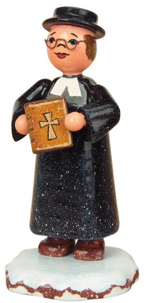 German Figurine - Winter Kid the pastor, 8 cm, Hubrig Volkskunst GmbH Zschorlau/ Erzgebirge