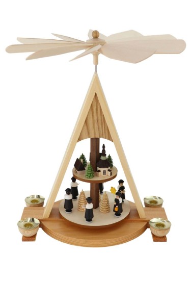 Weihnachtspyramide Kurrende und Seiffener Dorf, 2 - stöckig von Knuth Neuber_2