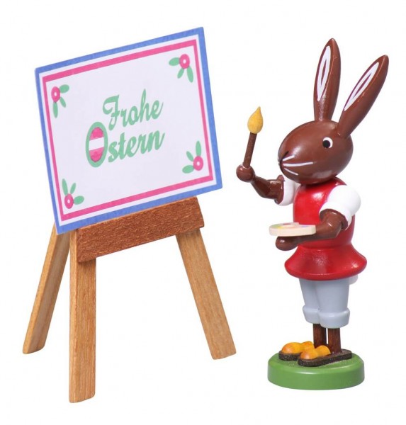Easter bunny with painting board, 9 cm by Thomas Preißler