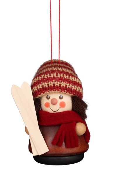 Christmas tree decoration wiggly man with skier by Christian Ulbricht