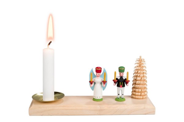 Kerzenhalter Engel und Bergmann, 15 cm von SEIFFEN.COM