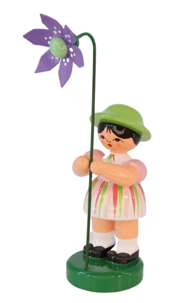 Flower girl Elisa with purple flower, 9 cm by Figurenland Uhlig GmbH