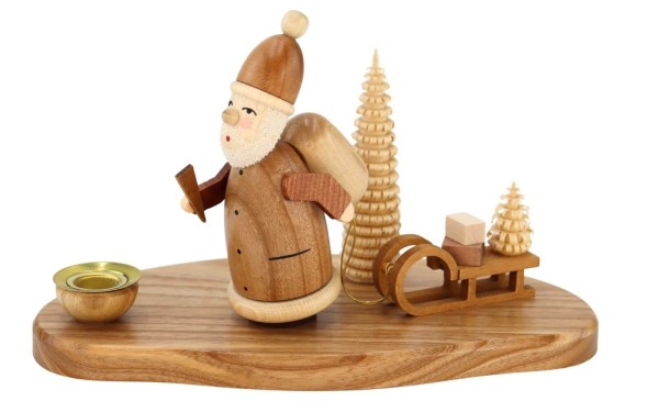 Weihnachtskerzenhalter Weihnachtsmann, natur von Knuth Neuber