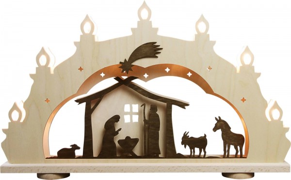 Weigla candle arch rustic holy family
