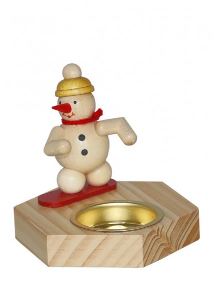 Kerzenhalter für Teelichter Snowboardfahrer, natur von Ralf Zenker