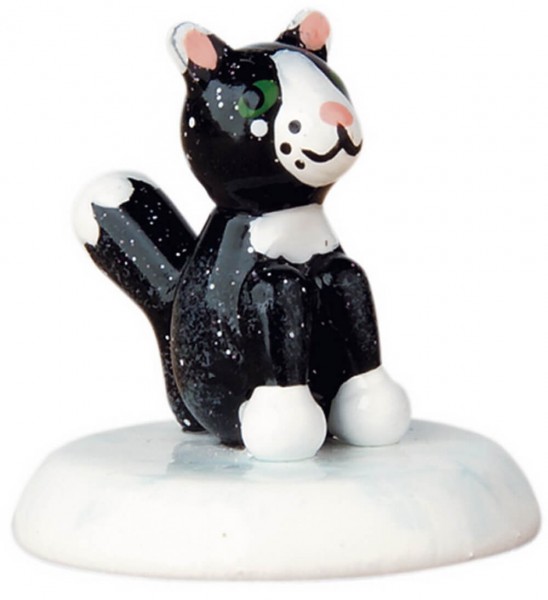 German Figurine - Winter Kid cats, six pieces, 2,5 cm, Hubrig Volkskunst GmbH Zschorlau/ Erzgebirge