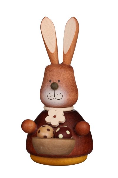 little man easter bunny with eggs, nature, 9,8 cm, Christian Ulbricht GmbH & Co KG Seiffen/ Erzgebirge