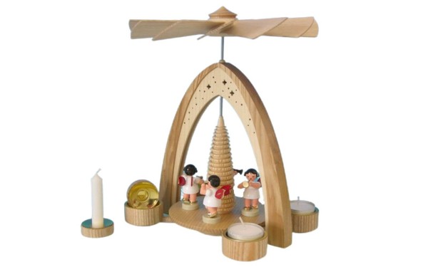 Christmas pyramid with 4 Christmas angels musicians, 27 cm by Figurenland Uhlig GmbH