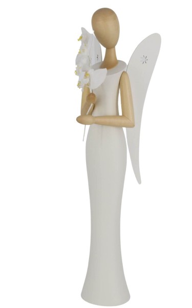 Angel - Sternkopf with cherry blossom, standing, 50 cm by Holzkunst Gahlenz