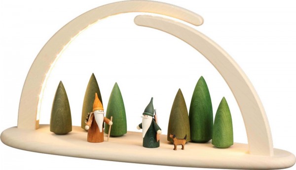 LED candle arch double gnome in the forest by Seiffener Volkskunst eG