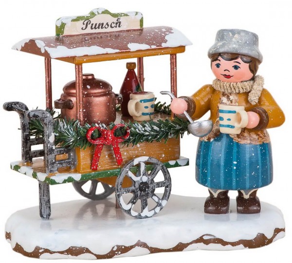 German Figurine - Winter Kid Punschwagen, 9 x 8 cm, Hubrig Volkskunst GmbH Zschorlau/ Erzgebirge