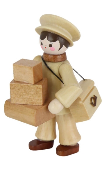 Miniature parcel deliverer, natural, 6 cm by Romy Thiel