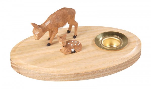 Albin Preißler, Kerzenhalter mit Rehen, natur