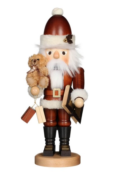 German Christmas Nutcracker santa with teddy, nature, 44 cm, Christian Ulbricht GmbH & Co KG Seiffen/ Erzgebirge