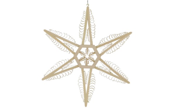 Window decoration wooden star with 2-sided engraved strips by Martina Rudolph