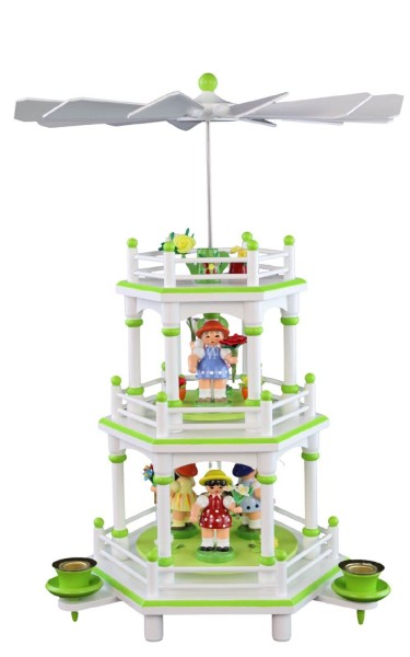 Spring pyramid with 5 flower girls on 3 levels by Figurenland Uhlig GmbH